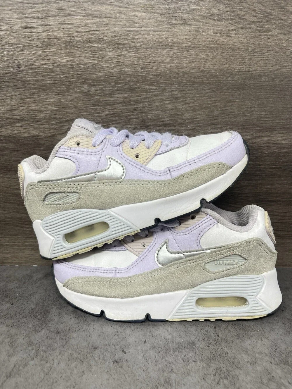 Nike Air Max 90 GS Violet Frost Sneakers Kids Size 12c Toddler Purple CD6867-123